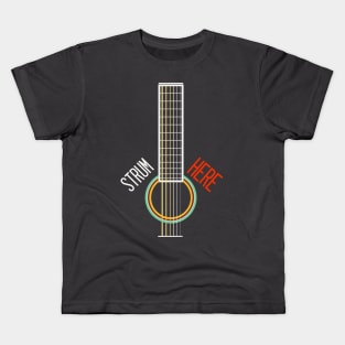 STRUM HERE 03 Kids T-Shirt